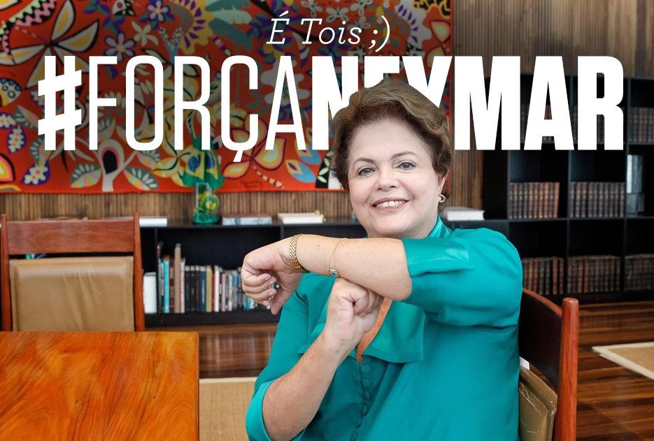 Atendendo a pedido, presidente postou foto em que faz um &acute;&acute;T&acute;&acute;, com os bra&ccedil;os, em homenagem a Neymar