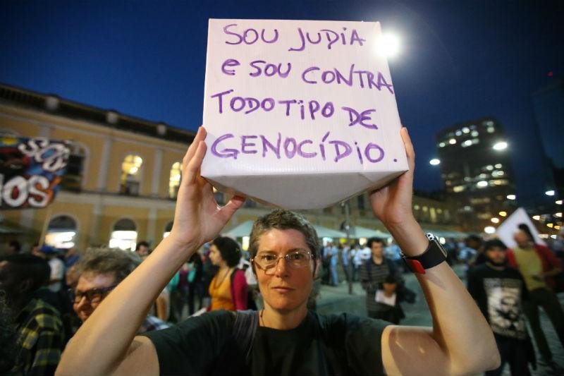 Ataques na faixa de Gaza motivaram o ato