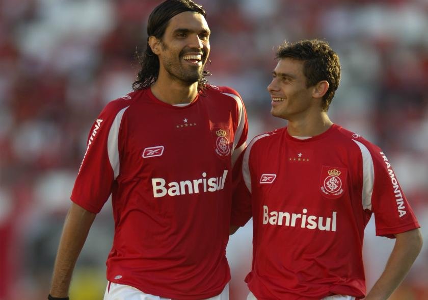 Fernand&atilde;o e Alex durante partida de 2008, no Beira-Rio