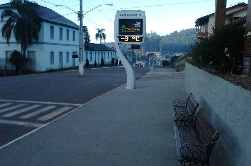 Uni&atilde;o da Serra tamb&eacute;m amanheceu com temperaturas negativas 