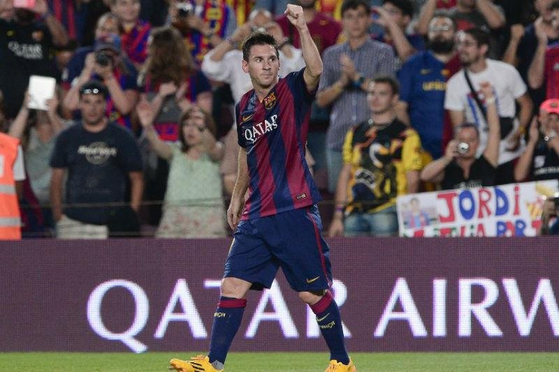 Messi marcou duas vezes na estreia do Bar&ccedil;a no Espanhol