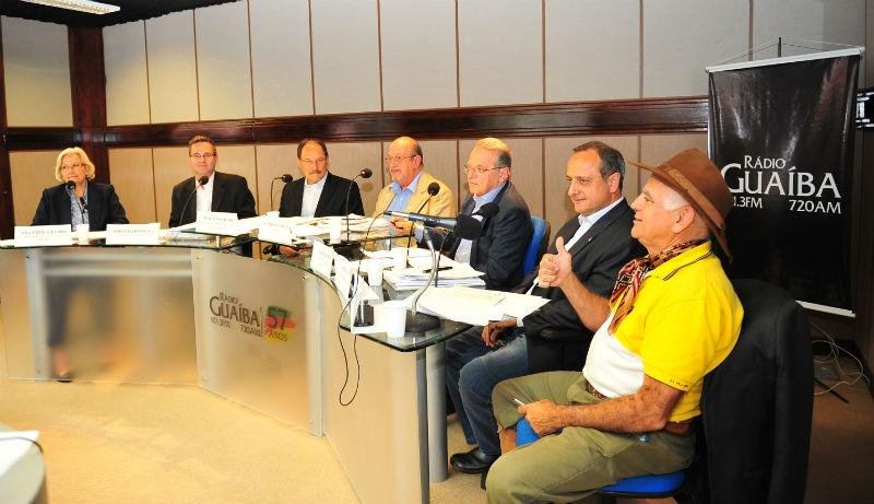 Os sete candidatos ao governo do Estado estiveram presentes no Est&uacute;dio Cristal para debater o futuro do RS
