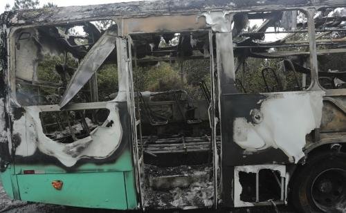 &Ocirc;nibus foi incendiado em Tapera nesta ter&ccedil;a-feira