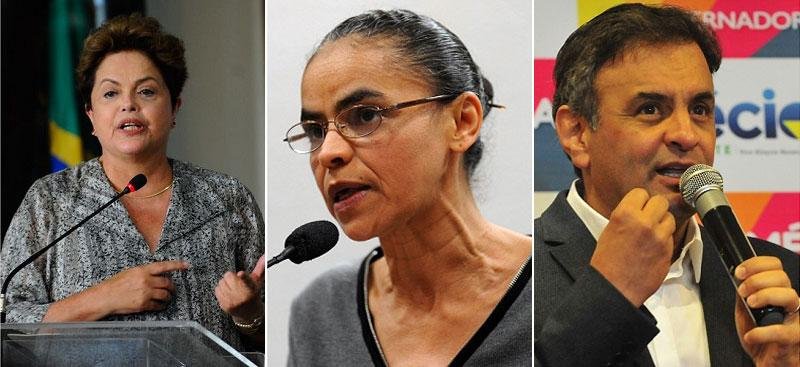 Ibope e Datafolha apontam Dilma, Marina e A&eacute;cio como principais candidatos