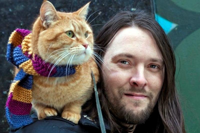 James Bowen largou as drogas gra&ccedil;as &agrave; ajuda do felino Bob