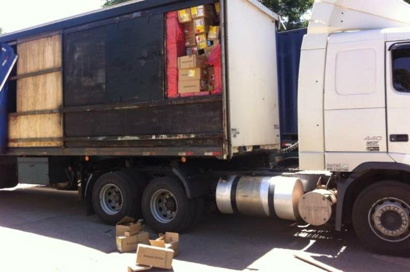 Caminh&atilde;o tinha um fundo falso onde o material contrabandeado havia sido escondido