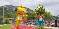 Mascotes da Rio-2016 fizeram sua primeira aparição pública no Ginásio Olímpico