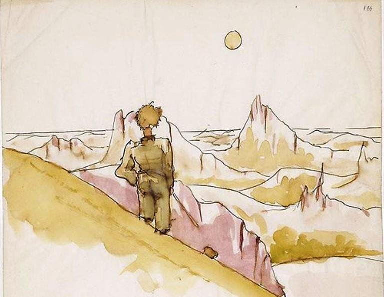 Uma das ilustra&ccedil;&otilde;es originais de O Pequeno Pr&iacute;ncipe