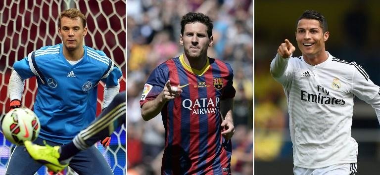 Neuer, Messi e Cristiano Ronaldo concorrem a melhor do mundo