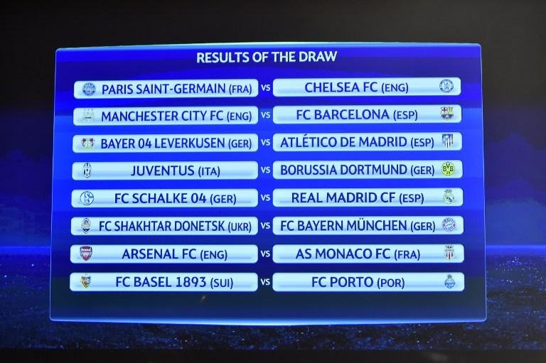 Sorteio define jogo entre Barcelona e Manchester City na Liga dos Campe&otilde;es 