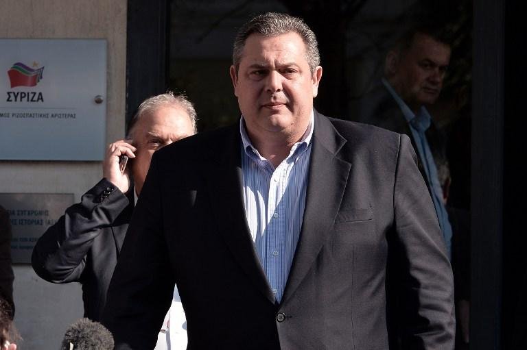 Panos Kammenos, l&iacute;der do Gregos Independentes, se reuniu com vencedores da elei&ccedil;&atilde;o grega