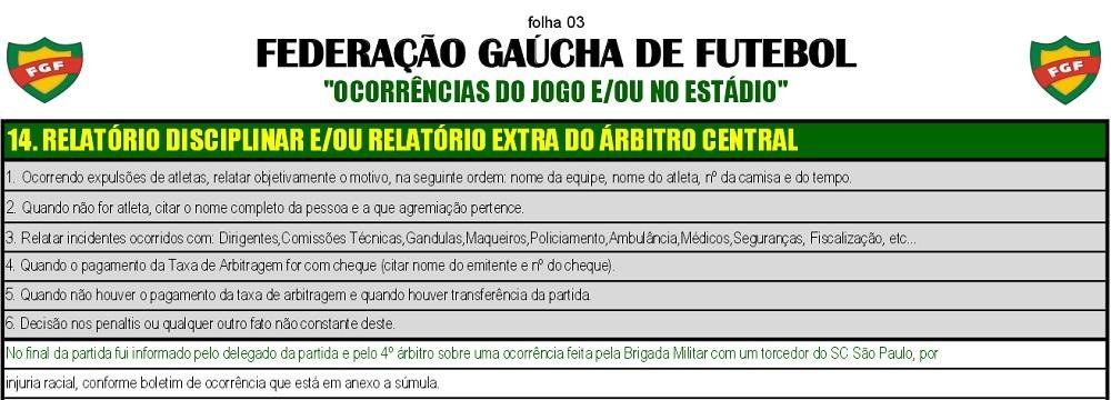 Caso de inj&uacute;ria racial ocorreu durante o jogo S&atilde;o Paulo x Inter