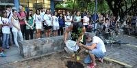 Ciclioativistas plantaram uma árvore na frente da Faculdade de Educação da Ufrgs