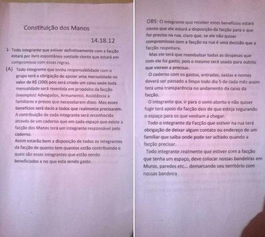 MP encontra estatuto de fac&ccedil;&atilde;o criminosa no RS 