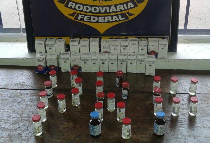 Preso motorista com 27 frascos de anabolizantes