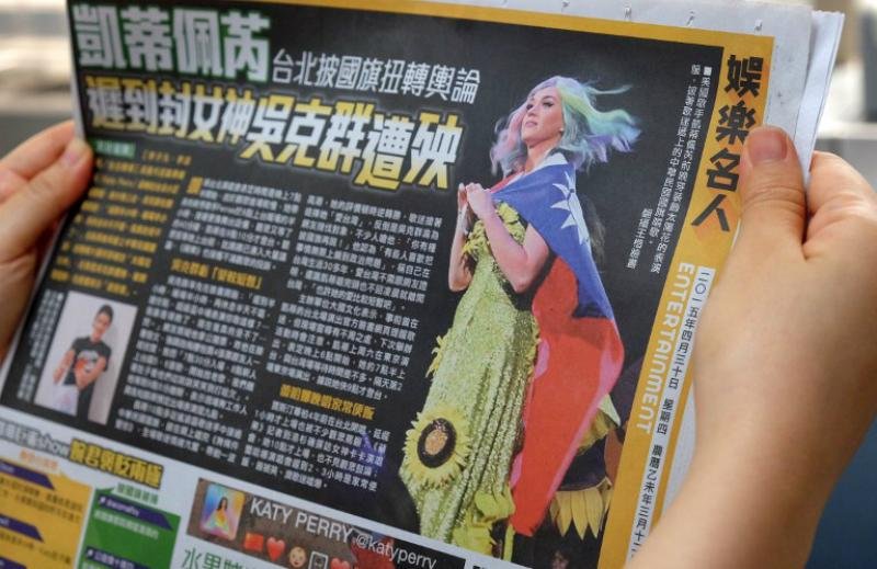 Katy Perry exibe bandeira de Taiwan e pode irritar a China