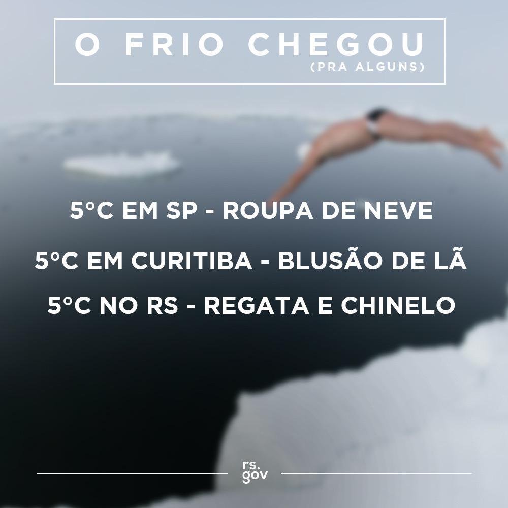 Tu&iacute;te fez brincadeira com fato dos ga&uacute;chos terem fama de n&atilde;o sentirem frio 