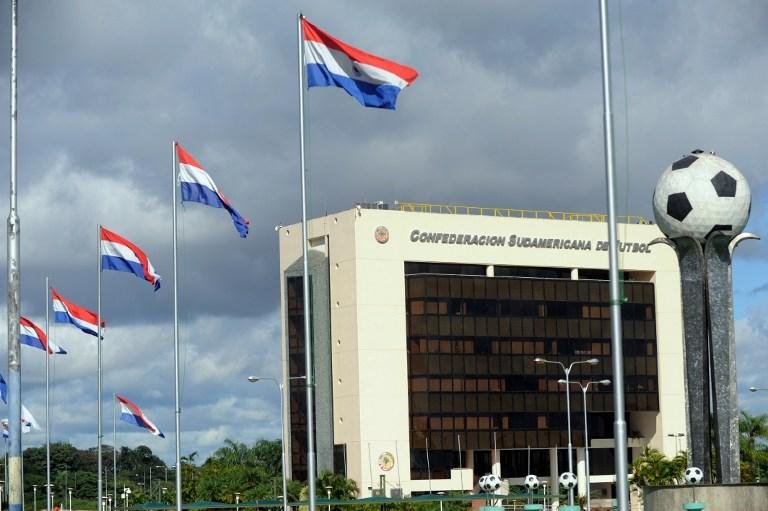 A sede da Conmebol em Luque (Paraguai) virou uma esp&eacute;cie de bolha do futebol sul-americano