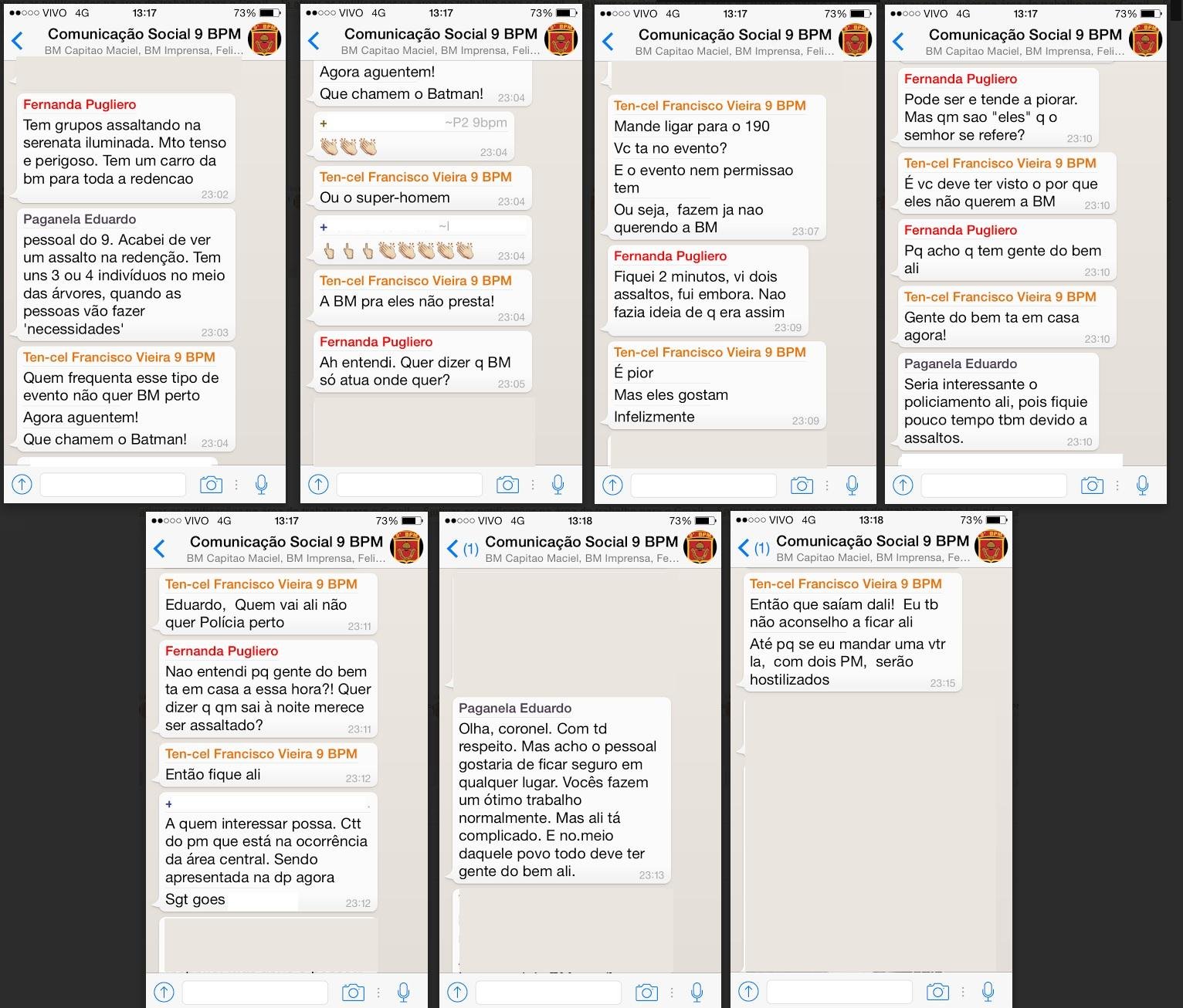 Conversa aconteceu no grupo do WhatsApp de jornalistas 