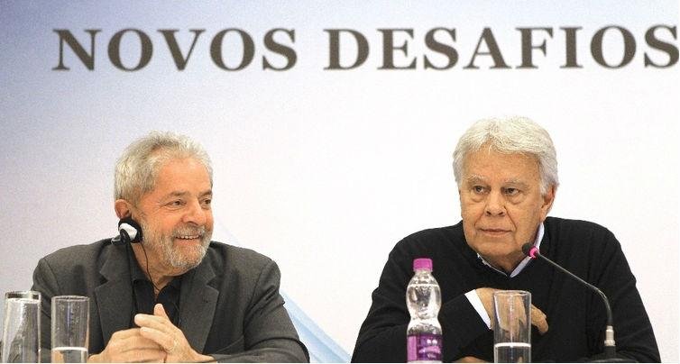 Lula recebeu no Instituto o ex-primeiro-ministro da Espanha Felipe Gonz&aacute;lez, do Partido Socialista Oper&aacute;rio Espanhol 