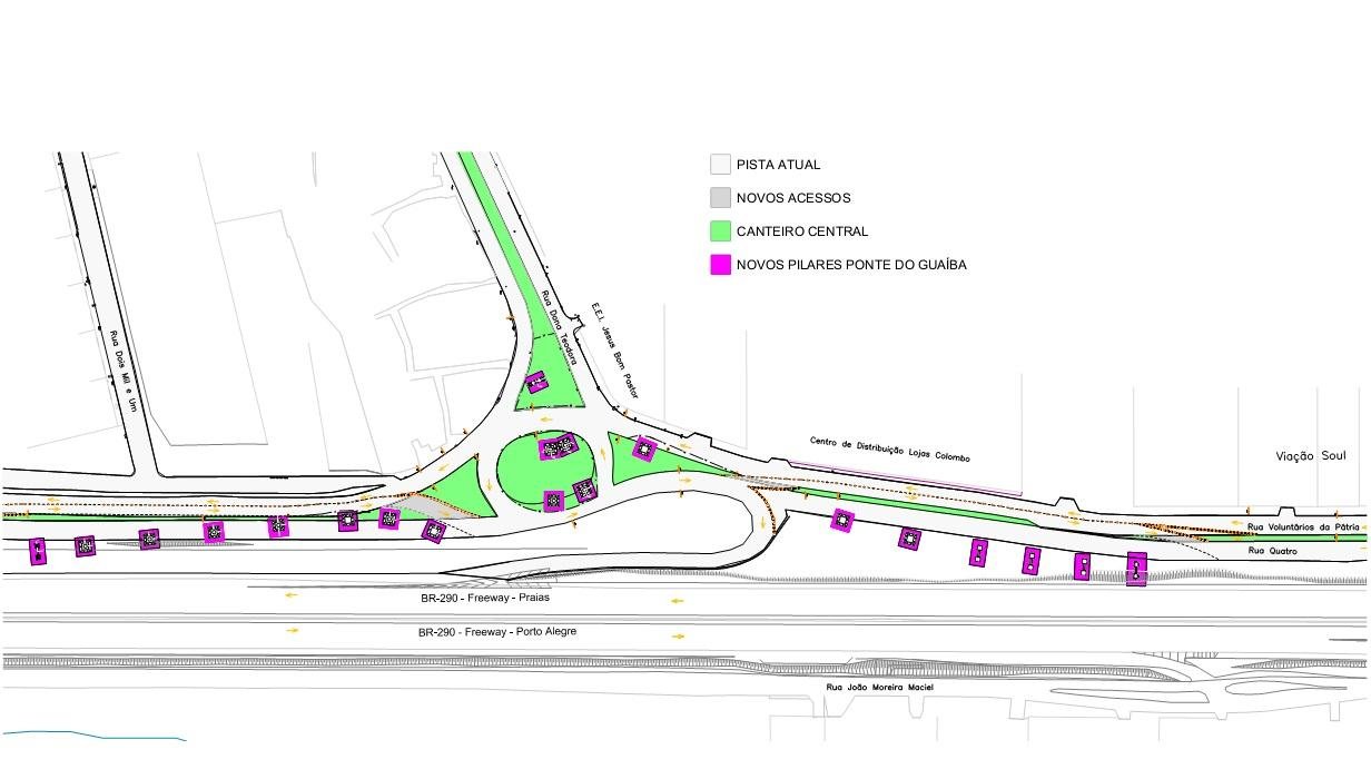 Obras da Ponte do Gua&iacute;ba alteram tr&acirc;nsito pr&oacute;ximo no Huma&iacute;ta