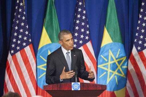 Em viagem &agrave; Eti&oacute;pia, o presidente americano deu uma coletiva de imprensa no qual falou sobre o tom dos republicanos nos debates presidenciais