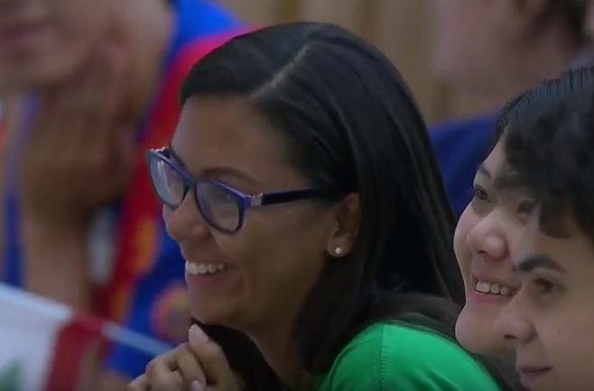 Ana Carolina conheceu o Pontifice durante o encontro do Movimento Eucar&iacute;stico Jovem