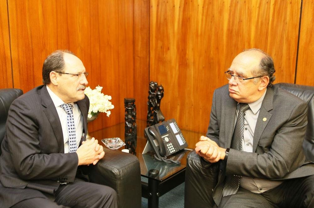 Sartori se encontrou com o ministro Gilmar Mendes para falar sobre a situa&ccedil;&atilde;o econ&ocirc;mica do Estado