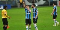 Galhardo marcou, de falta, o gol que garantiu a vitória do Grêmio contra o Joinville
