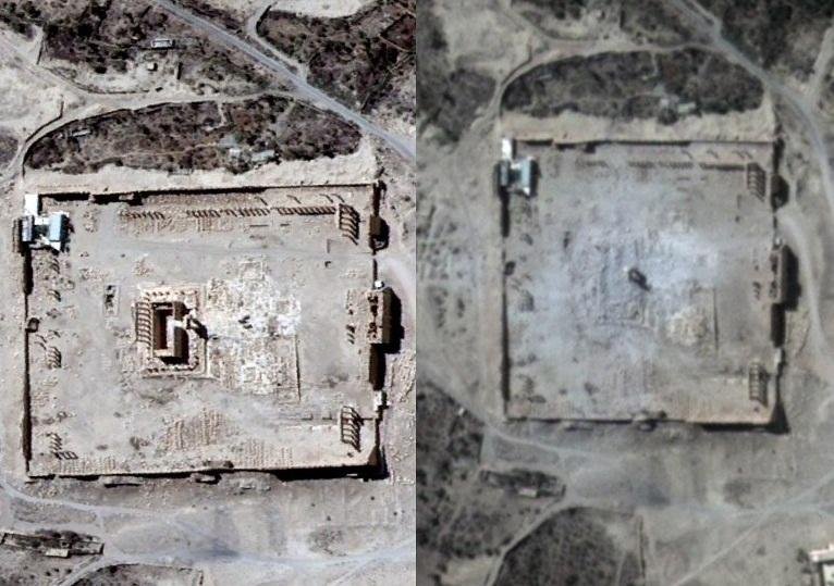 Imagens de sat&eacute;lite mostram escombros de uma das ru&iacute;nas hist&oacute;ricas mais belas que restavam