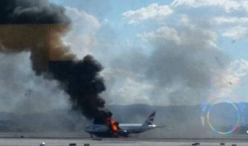 Boeing 777 da British Airways pegou fogo no momento da decolagem