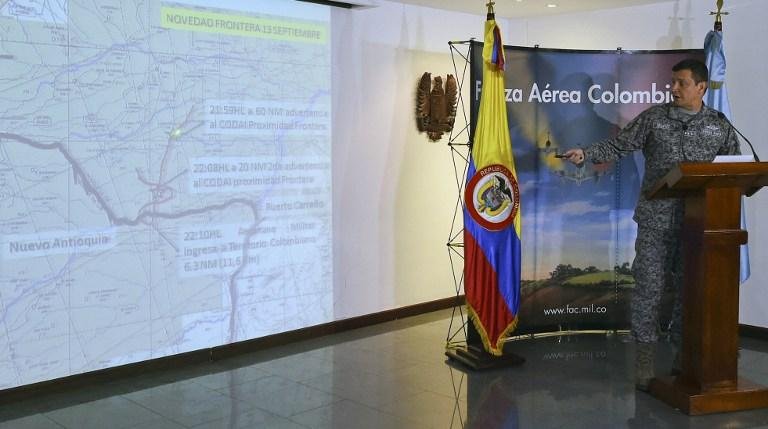 De acordo com major general Carlos Bueno, avi&atilde;o venezuelano voou 10 quil&ocirc;metros dentro do territ&oacute;rio da Col&ocirc;mbia