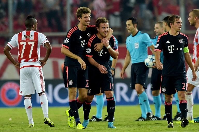 Mueller e Goetze comemoram gol dos alem&atilde;es