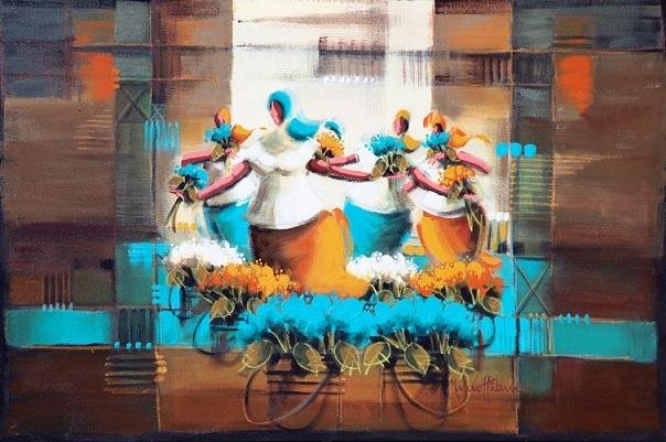 Pinturas ganham ares tropicais com as pinceladas coloridas do artista