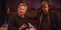 Roman Polanski (E) e Mathieu Amalric (D)no set de ´´A Pele de Vênus``