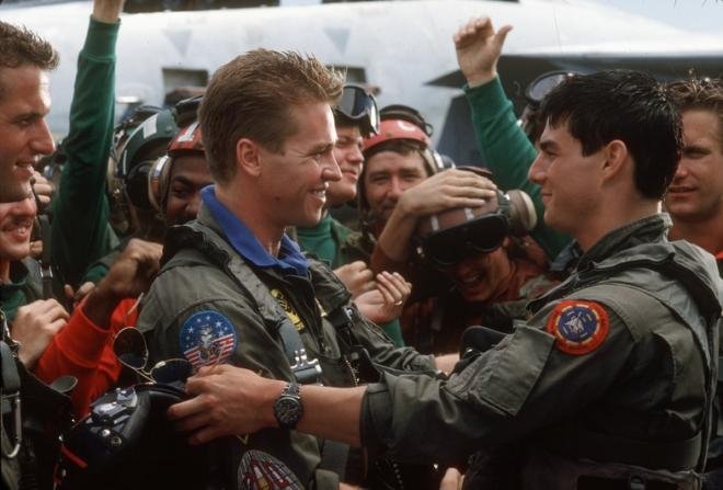 Iceman e Maverick em cena de "Top Gun"