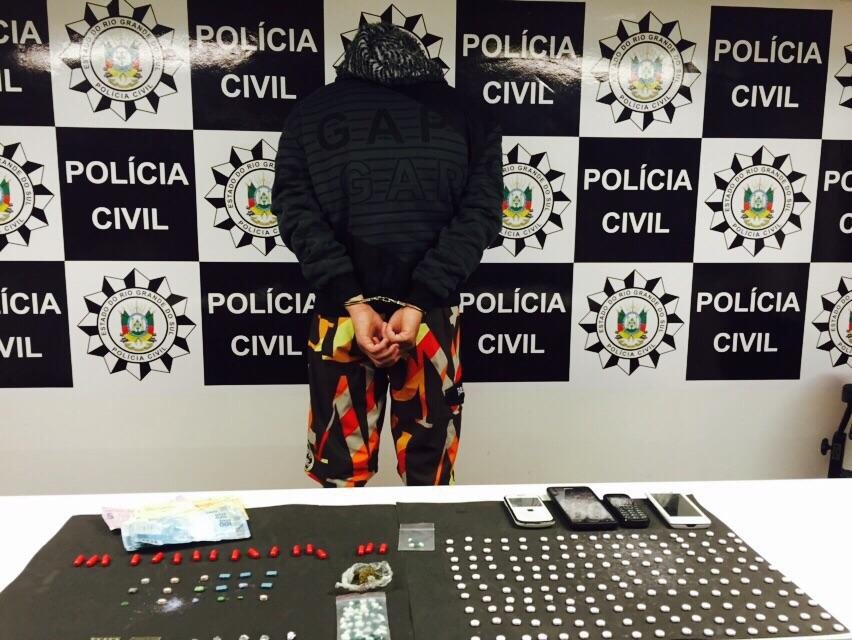 Jovem &eacute; preso com drogas sint&eacute;ticas em NH