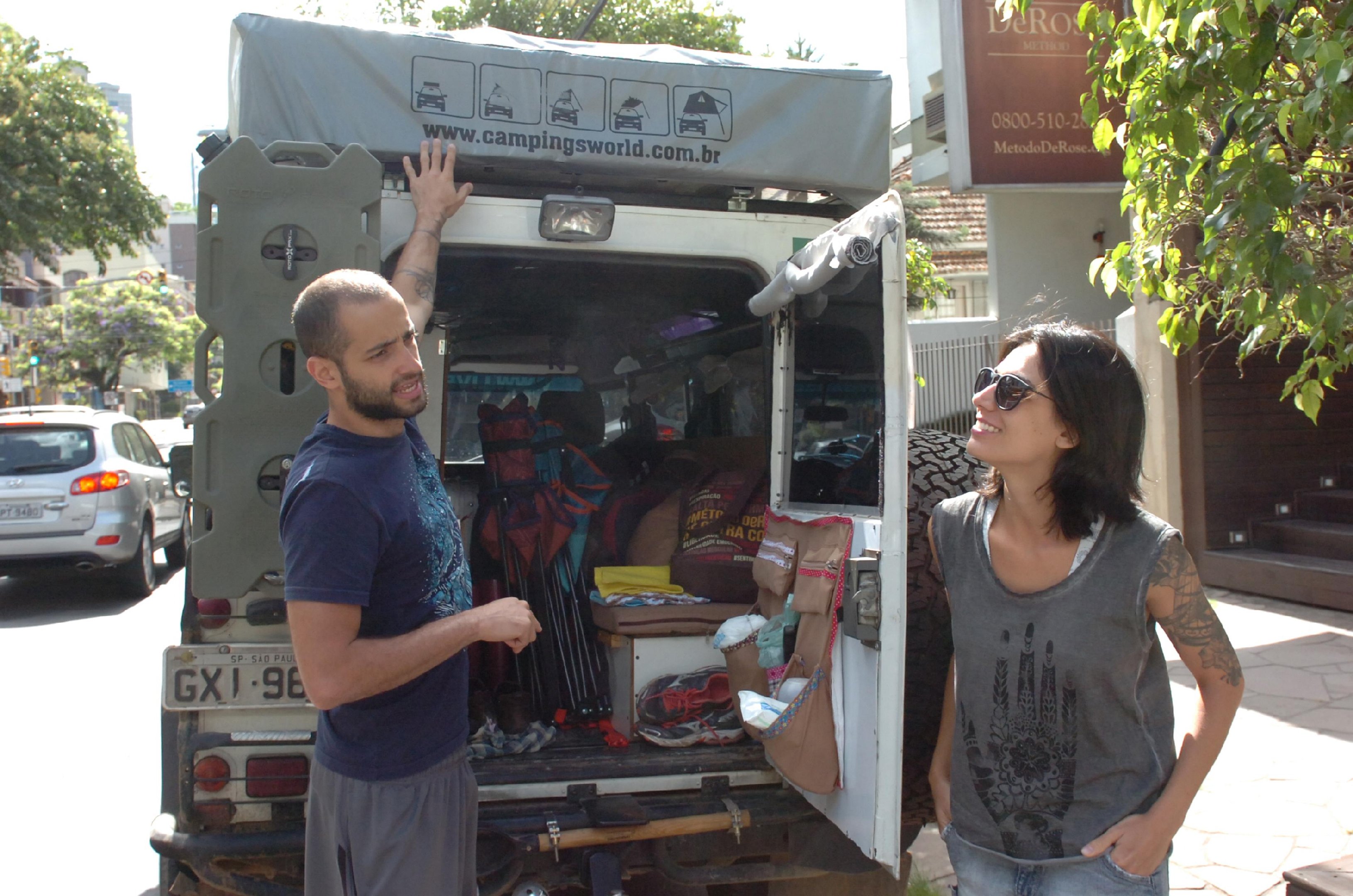 Pl&aacute;cido e Mariana fizeram parada na Capital
