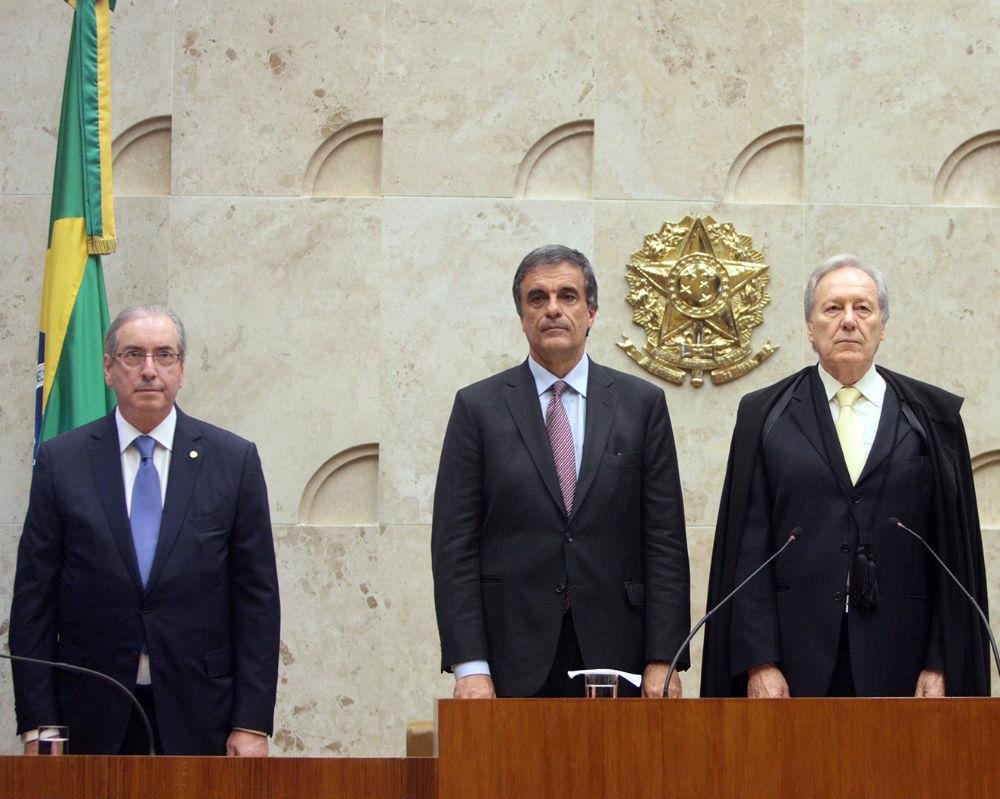 Eduardo Cunha esteve presente na cerim&ocirc;nia de abertura do ano do STF nesta segunda-feira