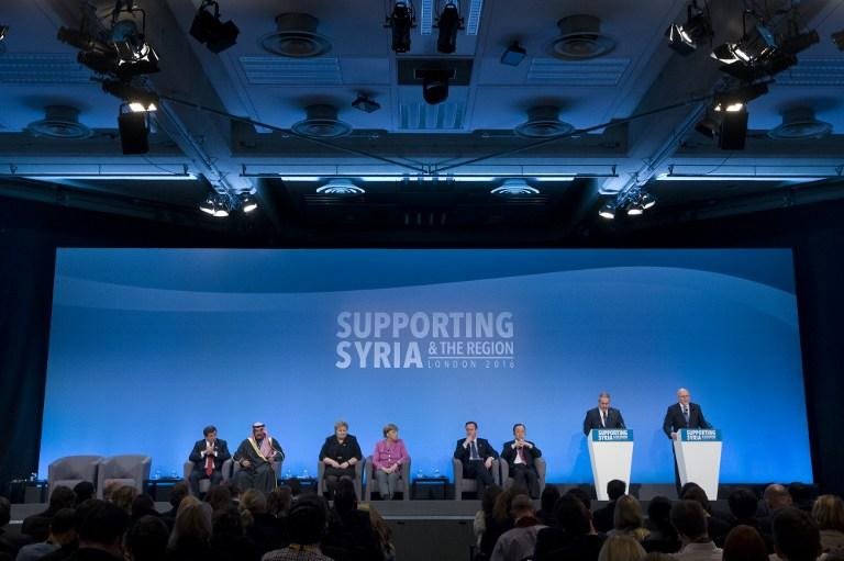  an&uacute;ncio foi feito  em uma confer&ecirc;ncia internacional em Londres para discutir a ajuda humanit&aacute;ria &agrave; S&iacute;ria