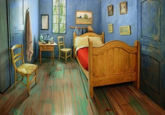 R&eacute;plica do quarto do famoso quadro "a casa amarela"