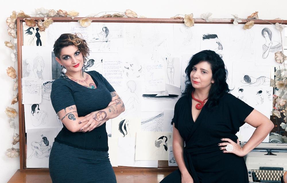 Clara Averbuck e a ilustradora Eva Uviedo