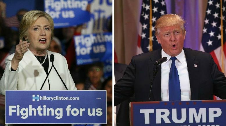 Superter&ccedil;a d&aacute; ampla vit&oacute;ria a Hillary e a Trump nos Estados Unidos