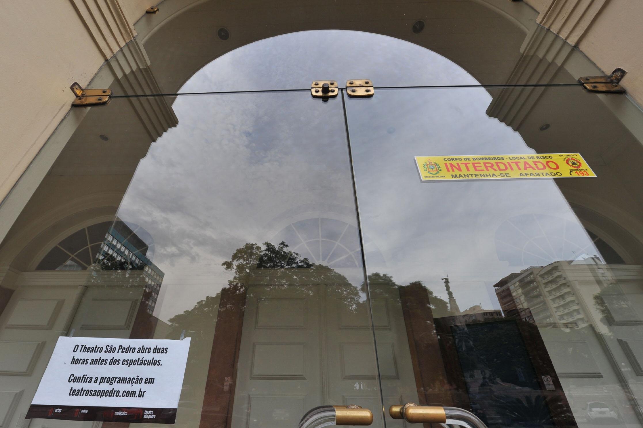 Theatro S&atilde;o Pedro segue interditado nesta quinta-feira