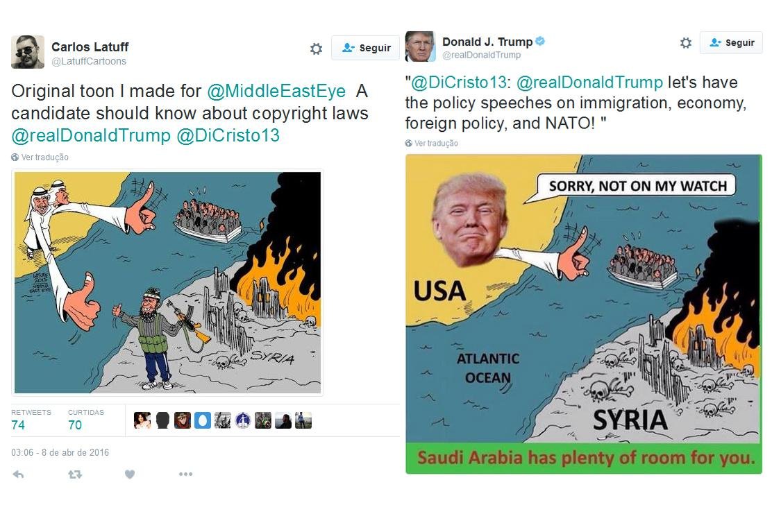 Carlos Latuff lamentou uso de desenho que criticava tratamento de imigrantes para pregar a recusa de s&iacute;rios nos EUA