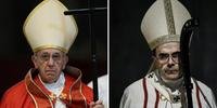 Papa (esquerda) recebe cardeal francês Philippe Barbarin (direita)