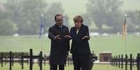 Hollande e Merkel iniciaram o dia no cemitério alemão de Consenvoye