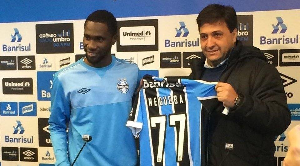 Negueba foi apresentado como novo refor&ccedil;o do Gr&ecirc;mio