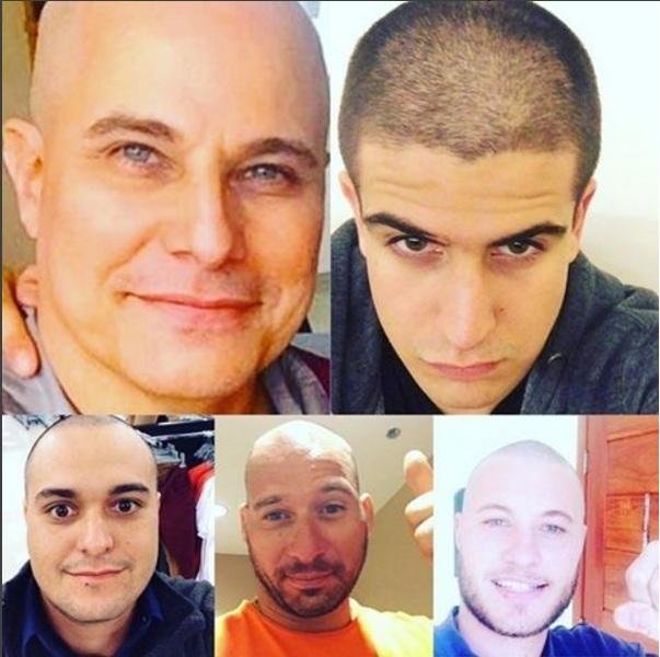 Parentes de Edson Celulari raspam a cabe&ccedil;a em solidariedade ao ator 