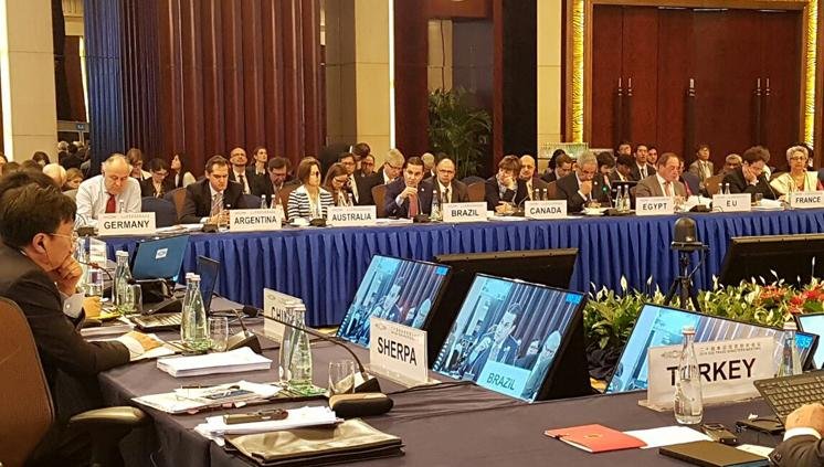 Ministro Marcos Pereira falou no G20 sobre a implementa&ccedil;&atilde;o do Portal &Uacute;nico de Com&eacute;rcio Exterior
